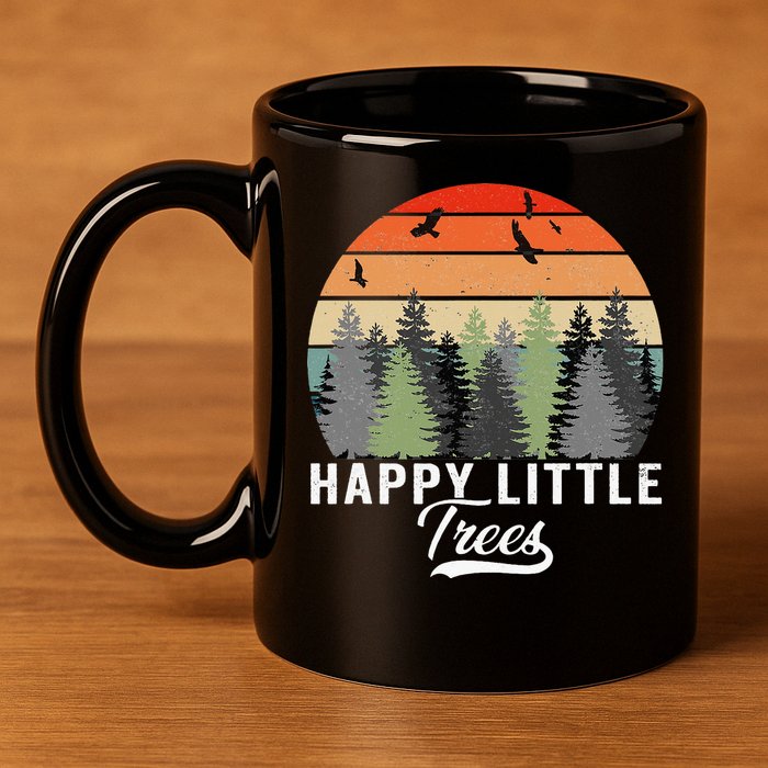 Happy Little Tree Bob Style Forests 11oz C Handle Ceramic Mug