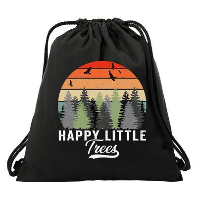 Happy Little Tree Bob Style Forests Drawstring Bag