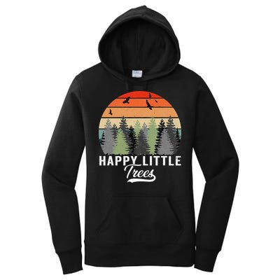 Happy Little Tree Bob Style Forests Women's Pullover Hoodie