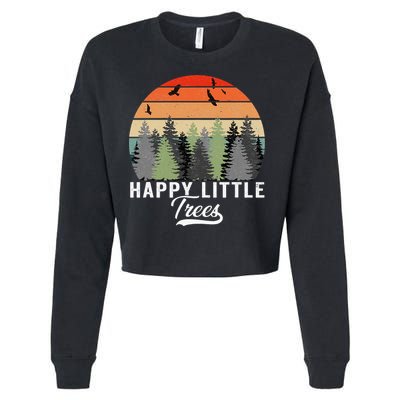 Happy Little Tree Bob Style Forests Cropped Pullover Crew