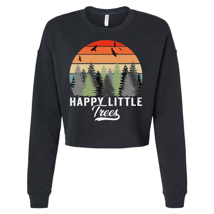 Happy Little Tree Bob Style Forests Cropped Pullover Crew