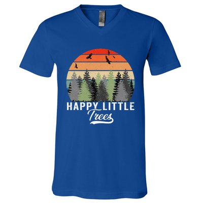 Happy Little Tree Bob Style Forests V-Neck T-Shirt