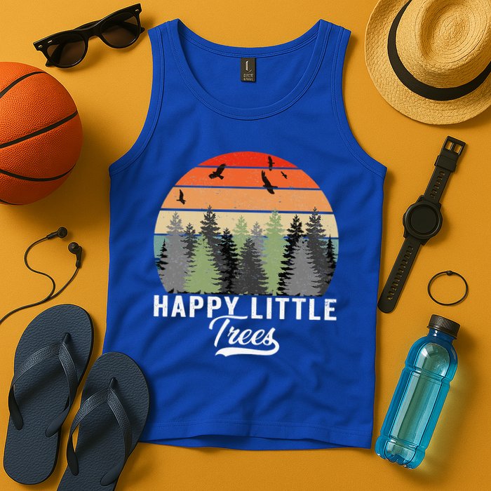 Happy Little Tree Bob Style Forests Tank Top