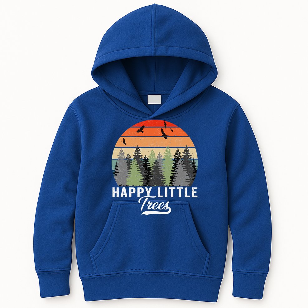 Happy Little Tree Bob Style Forests Kids Hoodie