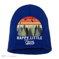 Happy Little Tree Bob Style Forests Short Acrylic Beanie
