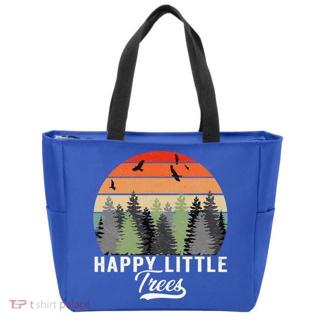 Happy Little Tree Bob Style Forests Zip Tote Bag