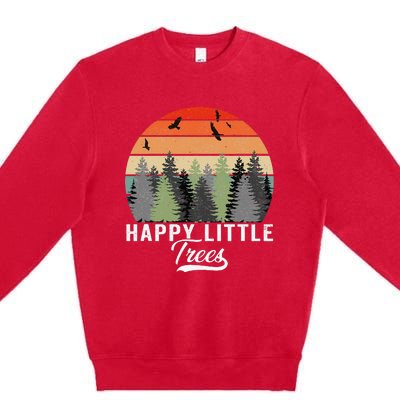 Happy Little Tree Bob Style Forests Premium Crewneck Sweatshirt