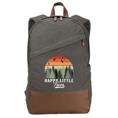 Happy Little Tree Bob Style Forests Cotton Canvas Backpack