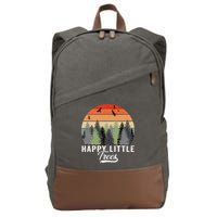 Happy Little Tree Bob Style Forests Cotton Canvas Backpack