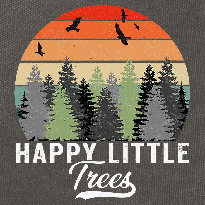Happy Little Tree Bob Style Forests Cotton Canvas Backpack