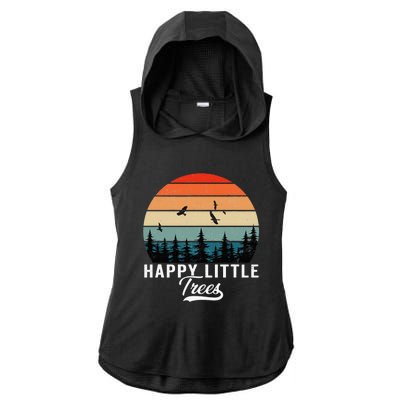 Happy Little Tree Bob Style Vintage Forests Earth Day Ladies PosiCharge Tri-Blend Wicking Draft Hoodie Tank