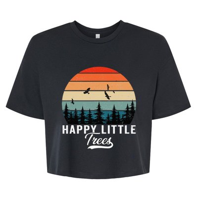 Happy Little Tree Bob Style Vintage Forests Earth Day Bella+Canvas Jersey Crop Tee