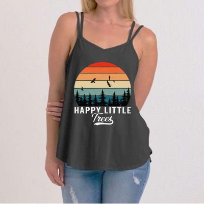 Happy Little Tree Bob Style Vintage Forests Earth Day Women's Strappy Tank