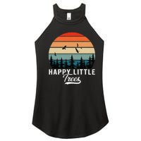 Happy Little Tree Bob Style Vintage Forests Earth Day Women's Perfect Tri Rocker Tank