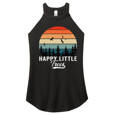 Happy Little Tree Bob Style Vintage Forests Earth Day Women's Perfect Tri Rocker Tank