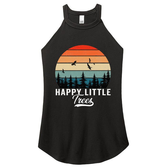 Happy Little Tree Bob Style Vintage Forests Earth Day Women's Perfect Tri Rocker Tank