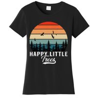 Happy Little Tree Bob Style Vintage Forests Earth Day Women's T-Shirt