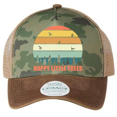 Happy Little Trees Retro Style Camping Gift Legacy Tie Dye Trucker Hat