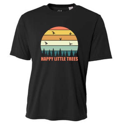 Happy Little Trees Retro Style Camping Gift Cooling Performance Crew T-Shirt