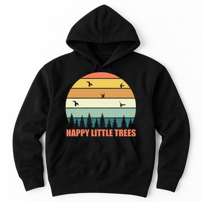 Happy Little Trees Retro Style Camping Gift Hoodie