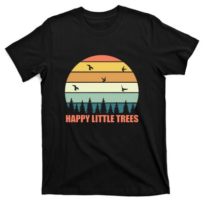 Happy Little Trees Retro Style Camping Gift T-Shirt