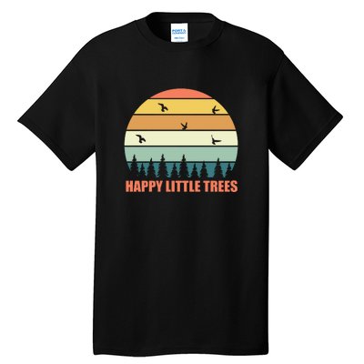 Happy Little Trees Retro Style Camping Gift Tall T-Shirt