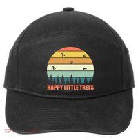 Happy Little Trees Retro Style Camping Gift 7-Panel Snapback Hat