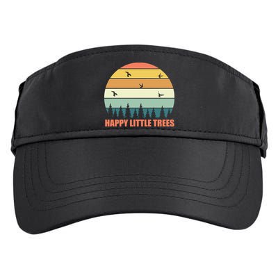 Happy Little Trees Retro Style Camping Gift Adult Drive Performance Visor