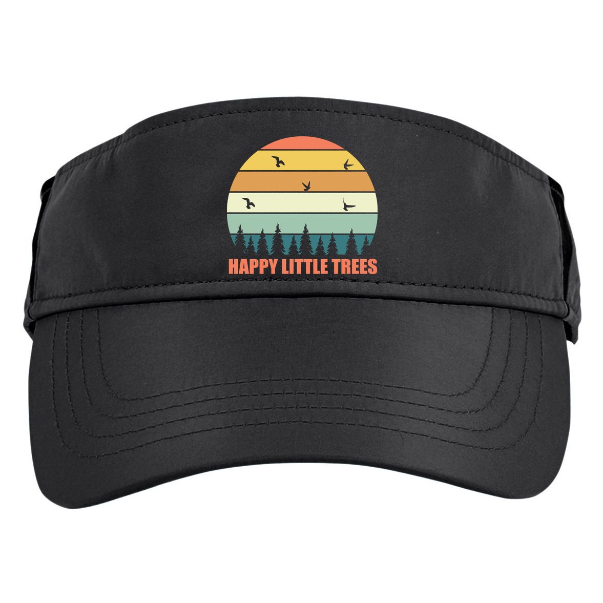 Happy Little Trees Retro Style Camping Gift Adult Drive Performance Visor