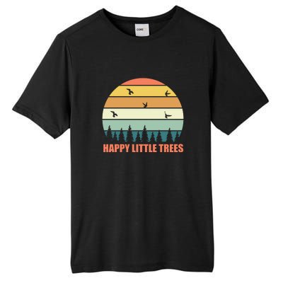 Happy Little Trees Retro Style Camping Gift Tall Fusion ChromaSoft Performance T-Shirt