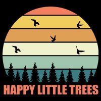 Happy Little Trees Retro Style Camping Gift Bucket Hat