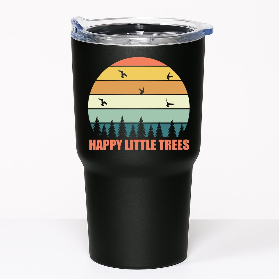 Happy Little Trees Retro Style Camping Gift Tumbler
