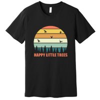 Happy Little Trees Retro Style Camping Gift Premium T-Shirt