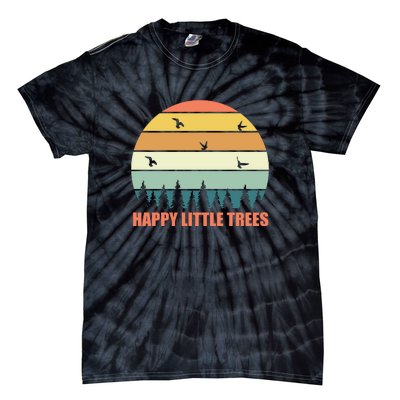 Happy Little Trees Retro Style Camping Gift Tie-Dye T-Shirt