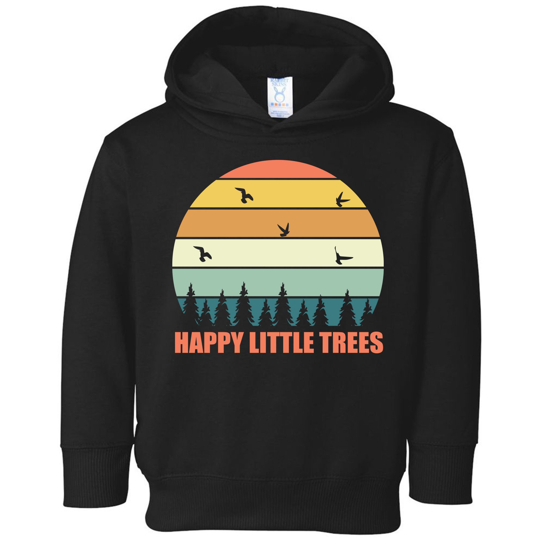 Happy Little Trees Retro Style Camping Gift Toddler Hoodie
