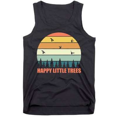Happy Little Trees Retro Style Camping Gift Tank Top