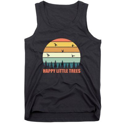 Happy Little Trees Retro Style Camping Gift Tank Top