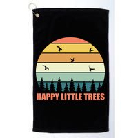 Happy Little Trees Retro Style Camping Gift Golf Towel