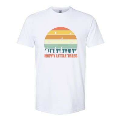 Happy Little Trees Retro Style Camping Gift Softstyle CVC T-Shirt