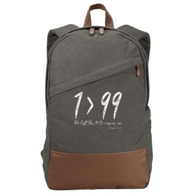 He Left The 99 To Rescue Me Luke Christian Grace Gift Cotton Canvas Backpack