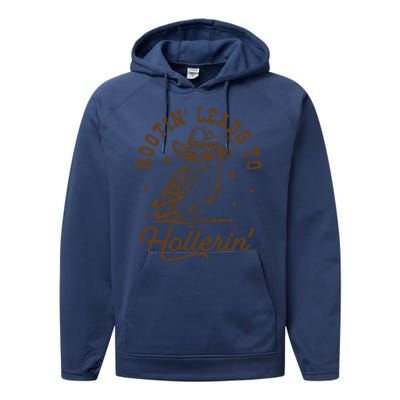 Hootin Leads To Hollerin Performance Fleece Hoodie