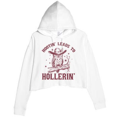 Hootin' Leads To Hollerin' Crop Fleece Hoodie