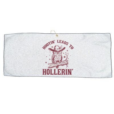 Hootin' Leads To Hollerin' Large Microfiber Waffle Golf Towel