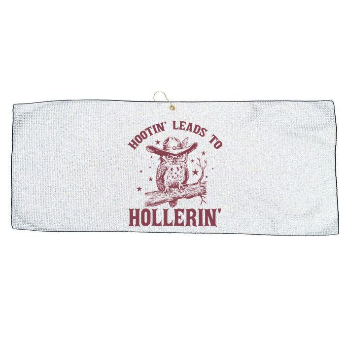 Hootin' Leads To Hollerin' Large Microfiber Waffle Golf Towel