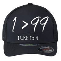 He Left The 99 To Rescue Me Christian Luke Sheep Gift Flexfit Unipanel Trucker Cap