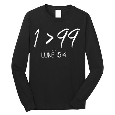 He Left The 99 To Rescue Me Christian Luke Sheep Gift Long Sleeve Shirt