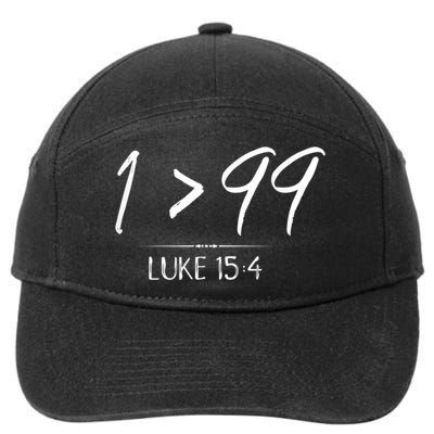 He Left The 99 To Rescue Me Christian Luke Sheep Gift 7-Panel Snapback Hat