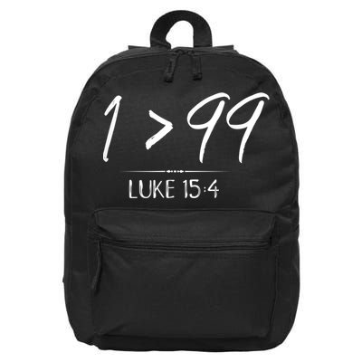He Left The 99 To Rescue Me Christian Luke Sheep Gift 16 in Basic Backpack