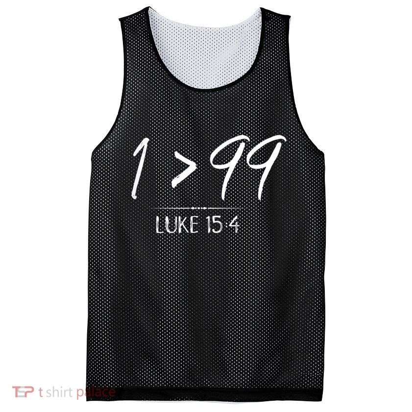 He Left The 99 To Rescue Me Christian Luke Sheep Gift Mesh Reversible Basketball Jersey Tank