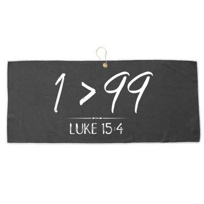 He Left The 99 To Rescue Me Christian Luke Sheep Gift Large Microfiber Waffle Golf Towel